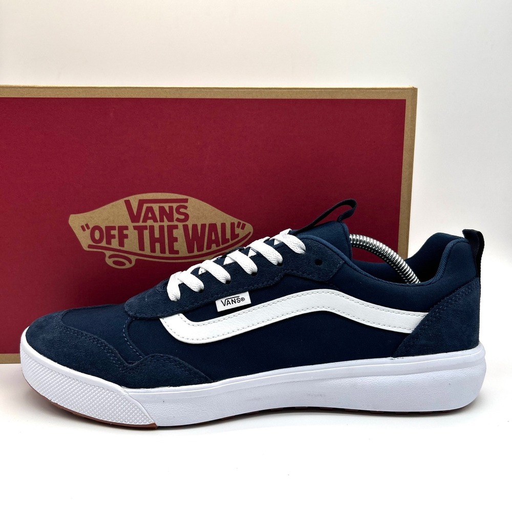 Vans Range Exp Shoes Mens 11.5 Navy White Suede Canvas Low Top Sneakers Skater